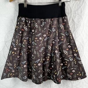 Karoundpunkte Skirt Womens S Small Black Floral Lightweight Cotton From Italy